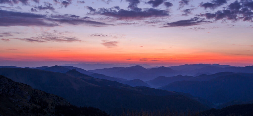 Pink, purple and orange sunrise